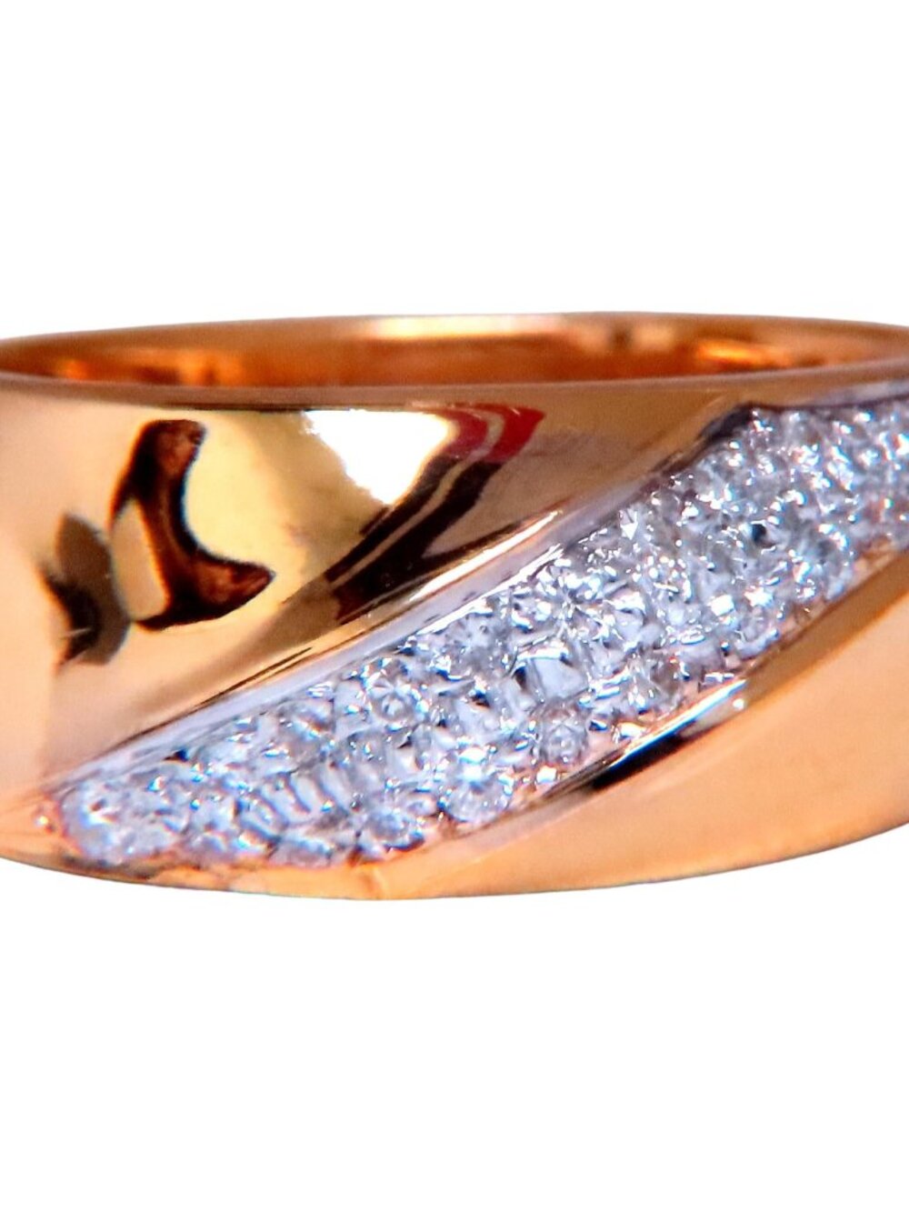 .26ct natural diamond slant band ring 14kt gold 12421*